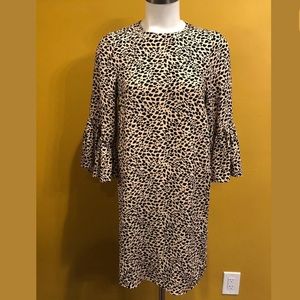 H&M Leopard cheetah print dress size 2 shift tunic
